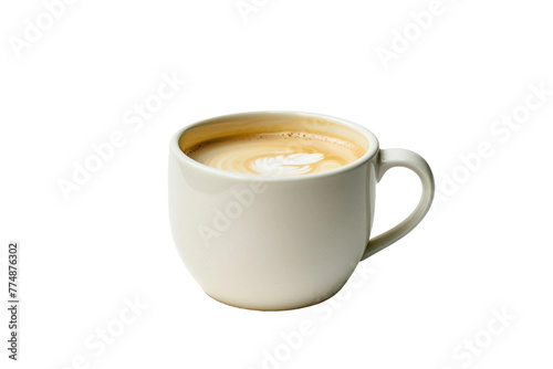 Latte Mug On Transparent Background.