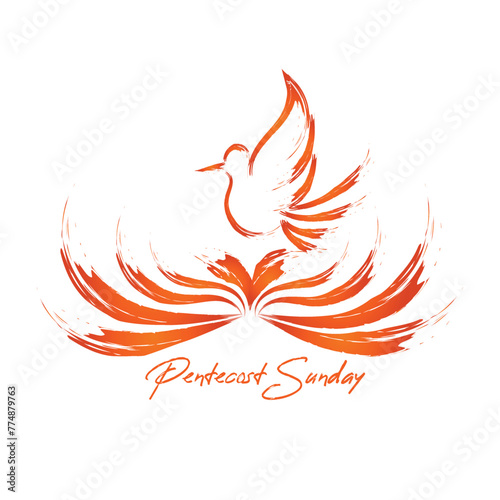 Pentecost Sunday Special Design for print or use as poster, card, flyer or T Shirt