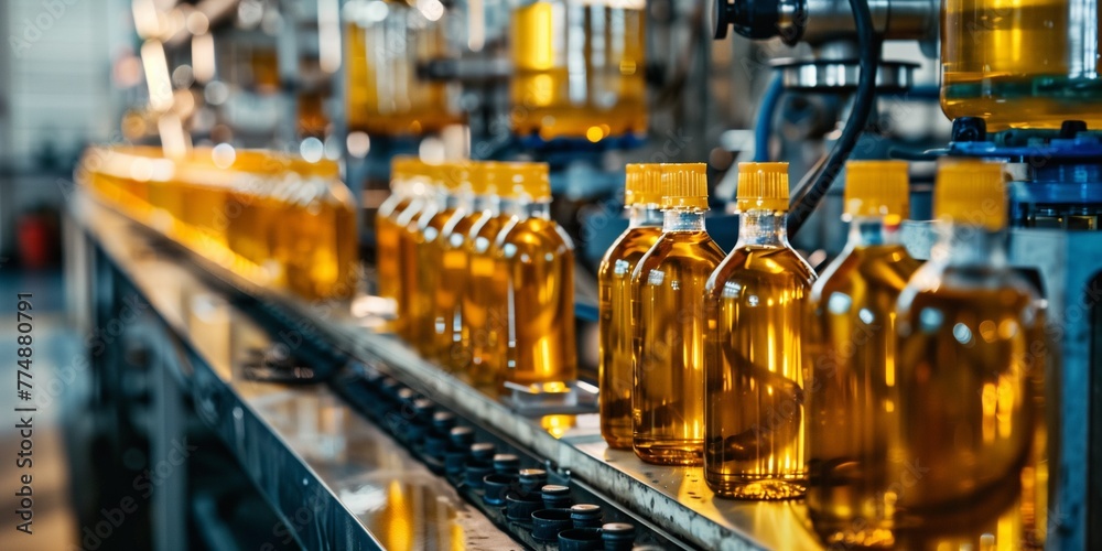 Naklejka premium Cottonseed oil extraction plant. Industrial decorticators for seed hull removal.