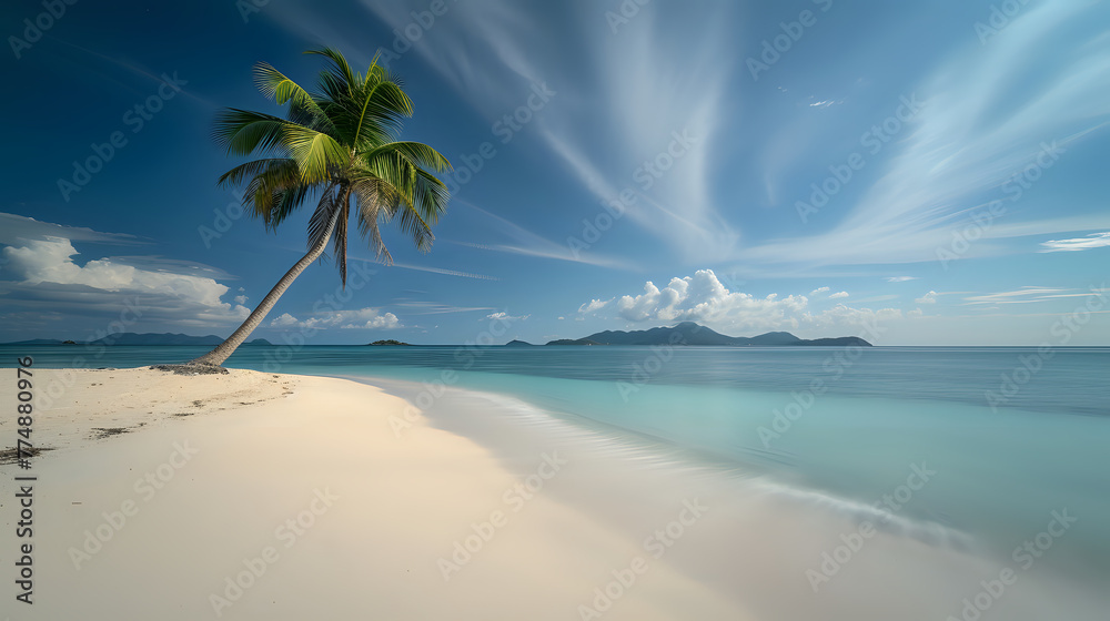 Solitary Palm: Island Serenity