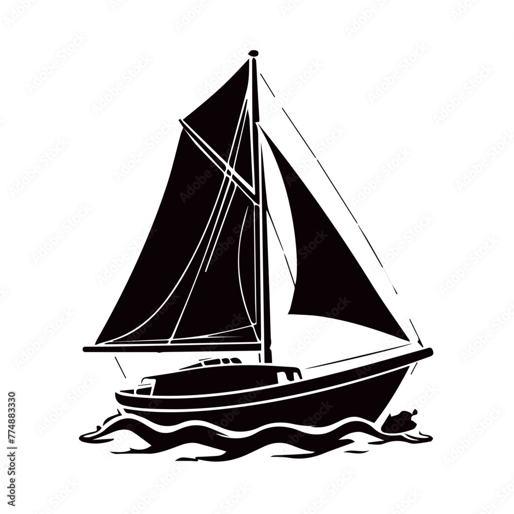sail boat outline design illustration