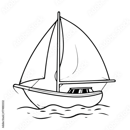 sail boat outline design illustration