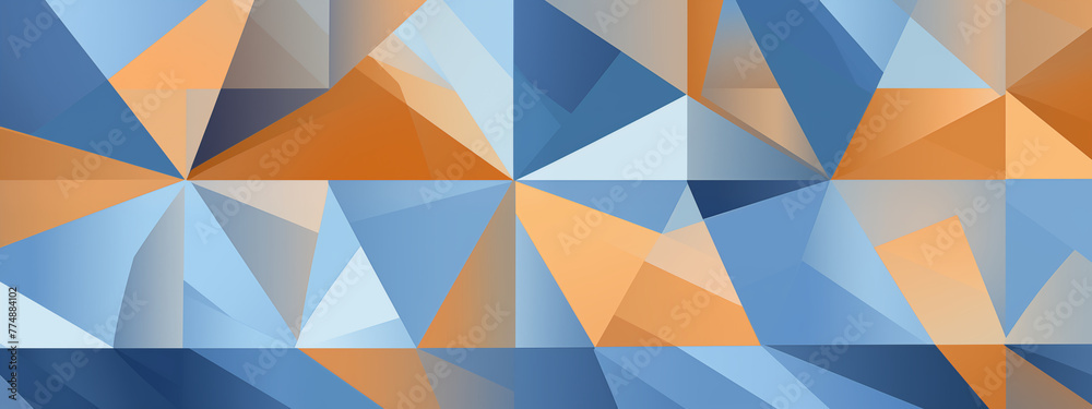 Abstract Geometric Background with Blue and Orange Triangles