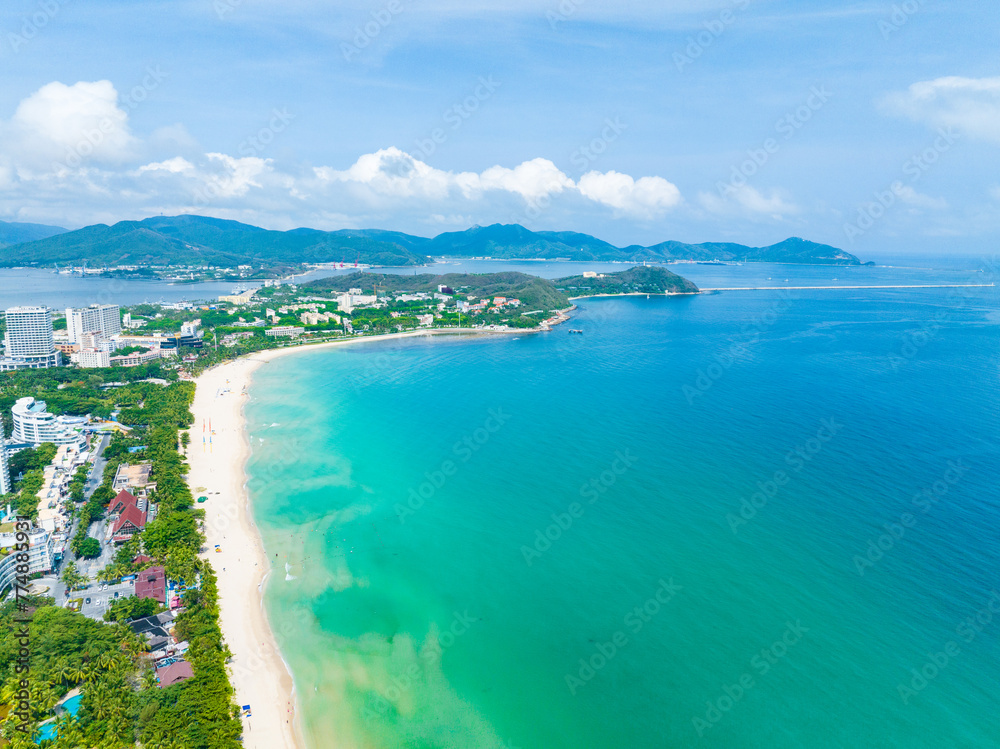 Summer seaside scenery of Dadonghai, Sanya, Hainan, China