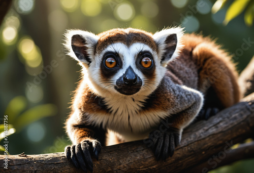 Cute small lemur in nature....