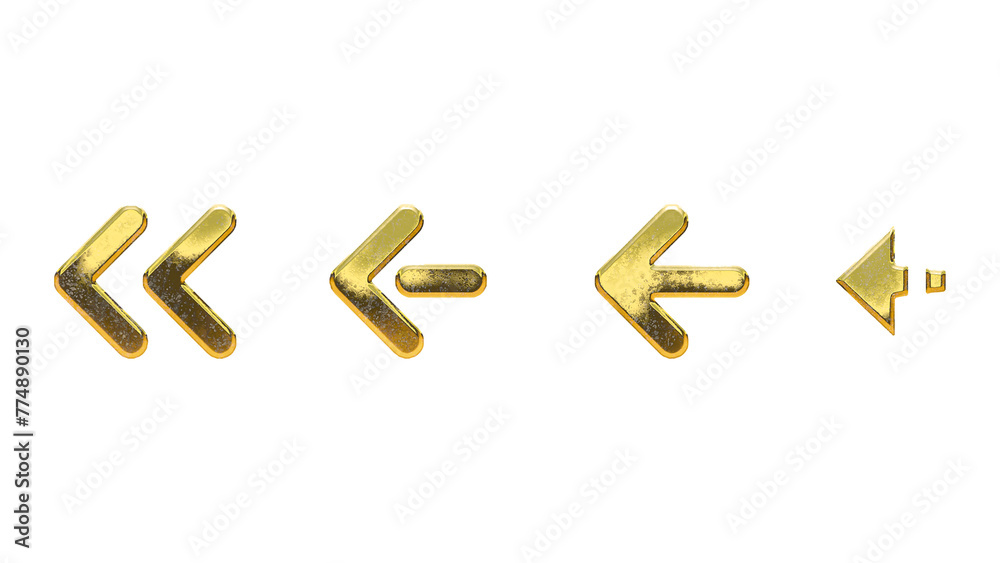 Arrow icon set gold Arrow icon set gold