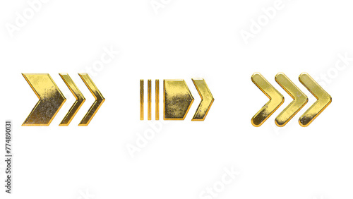 Arrow icon set gold