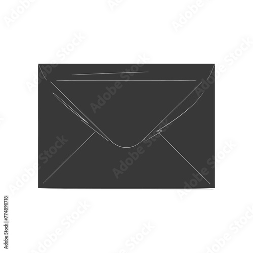 Silhouette envelope black color only