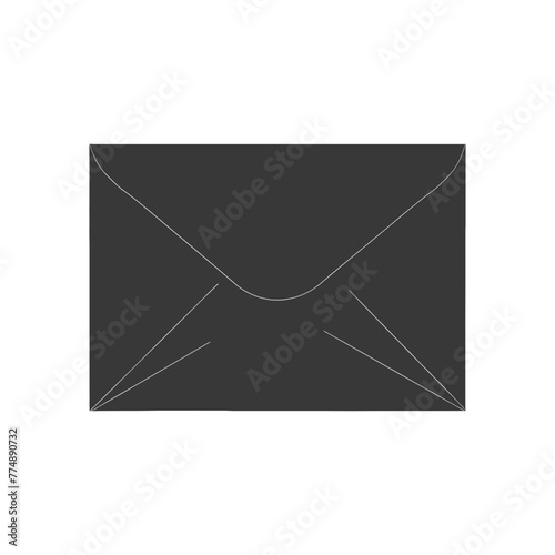 Silhouette envelope black color only