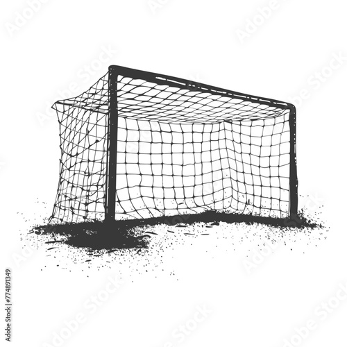 silhouette ground soccer goal sport black color only