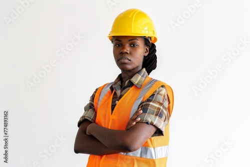 portrait of a female worker, people of color