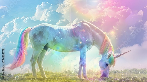 Ethereal unicorn rainbow mane