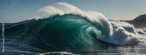 The rhythmic crashing of waves against a rugged coastline. © xKas