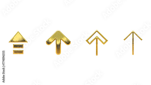 Arrow icon set gold