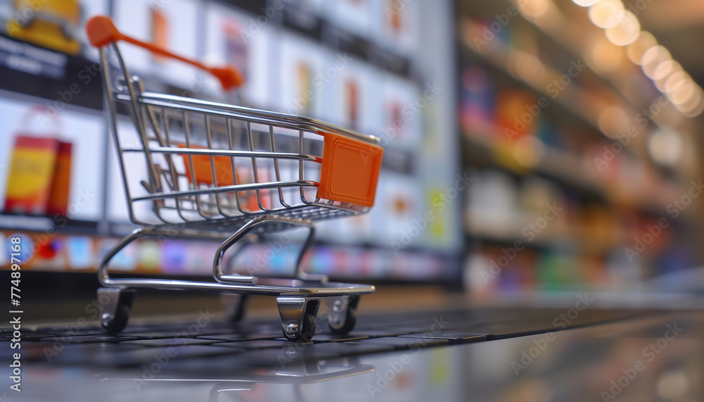 mini cart in supermarket