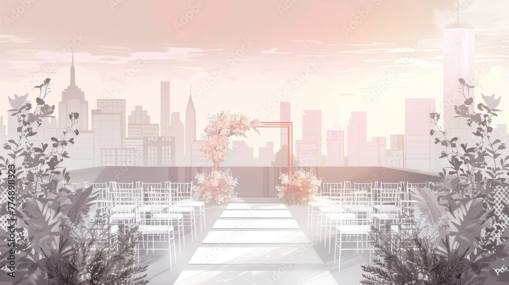 Modern Rooftop Wedding: City Chic and conceptual metaphors of City Chic