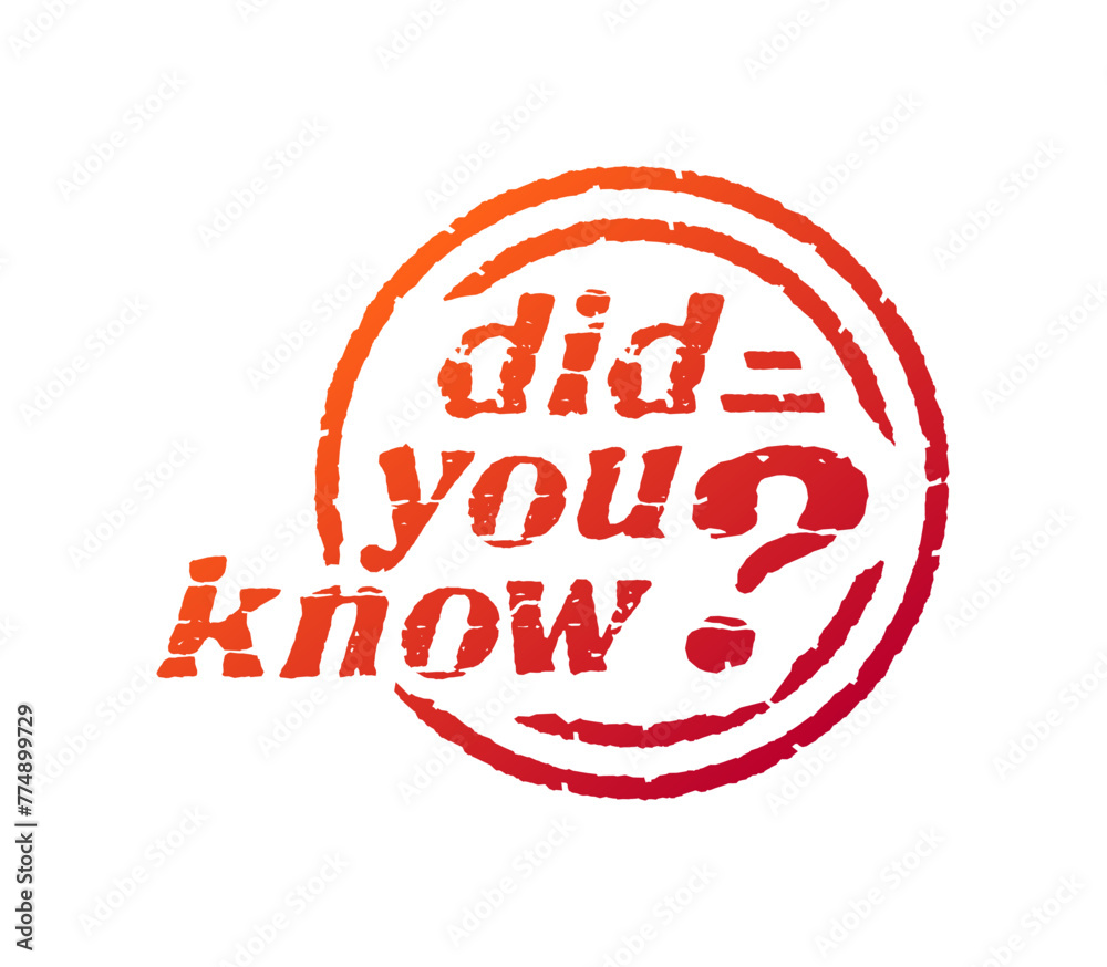 did you know concept. did you know stamp on white background