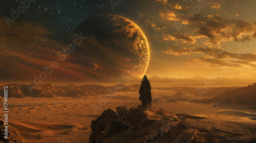 Mystical Desert Planet in the Universe 