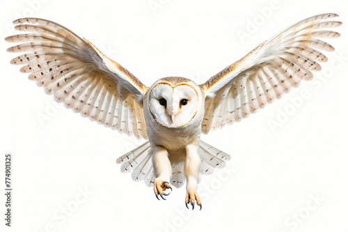 Owl Flying Through the Air With Wings Spread