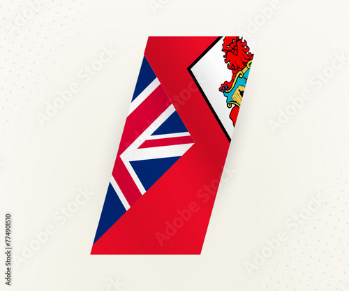 Abstract modern vertical flag of Bermuda on beige background with dots.