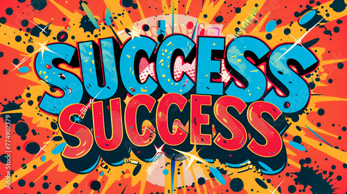 Success, Text of "Success:. pop art style, Generative Ai