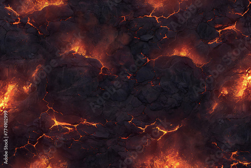 lava and black rocks texture