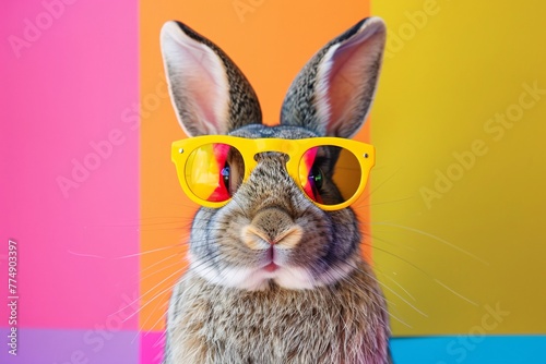 a rabbit wearing sunglasses © White