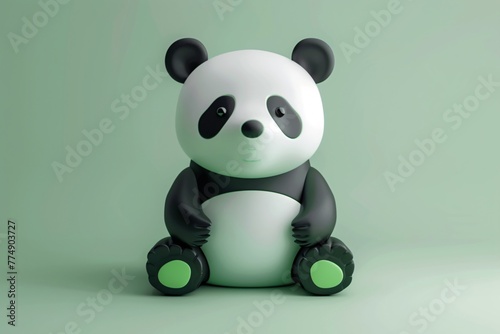 a black and white panda bear