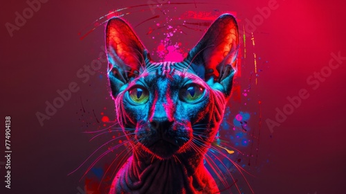 Graffiti Sphinx: Photograph of a Cat Painted with Graffiti © Mike