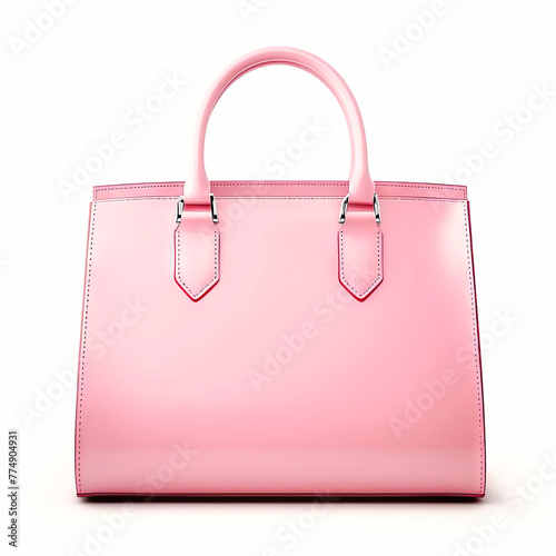 Pink Handbag on White Background