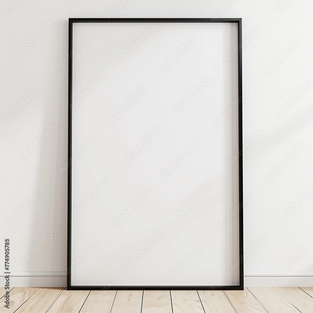 Blank frame with copy space against white wall 