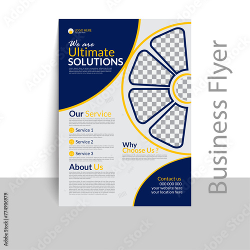  modern business flyer design a4 size template vector for print