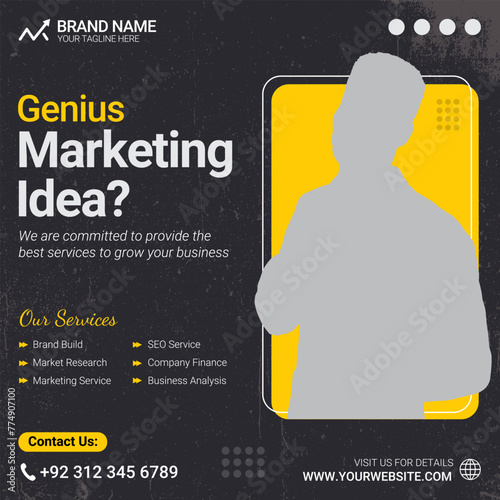 Vector Genius Marketing idea social media post template design