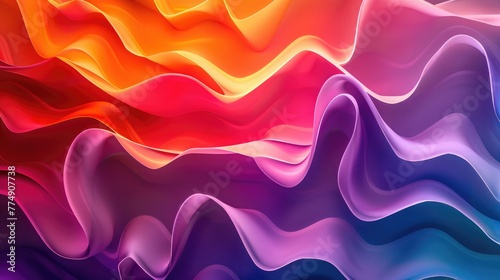 Abstract Colorful Gradient 3d Wave Background Wallpaper, Abstract colorful wave background , abstract background with colorful waves. 3d rendering, 3d illustration.