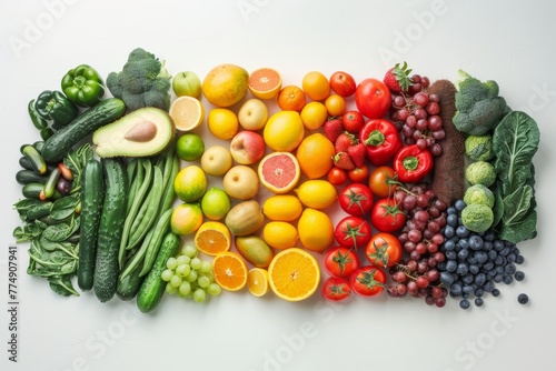 Rainbow of Fresh Fruits and Vegetables for Healthy Eating