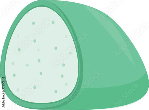 Green mint mochi icon cartoon vector. Sweet cake. Ice healthy snack