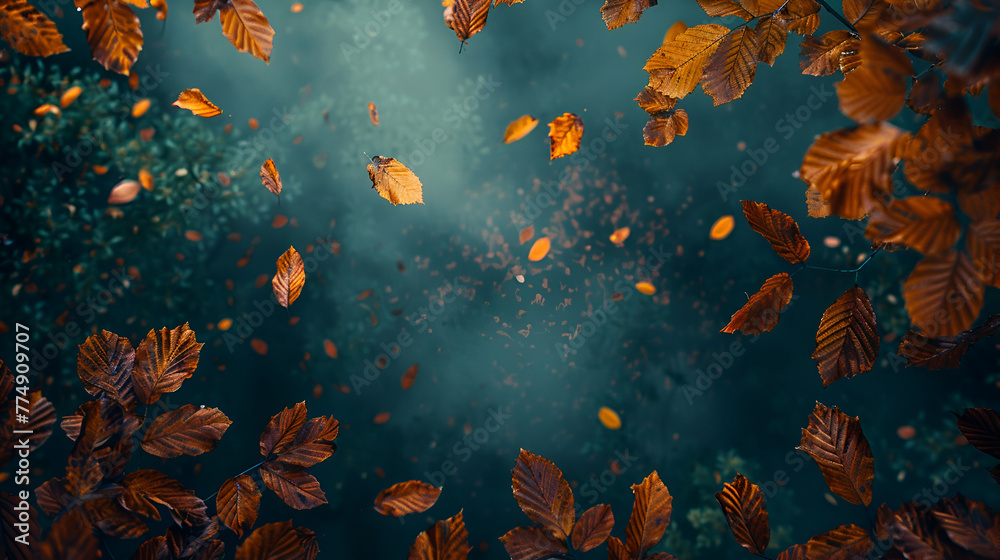 Autumn Leaves Background, Generative Ai