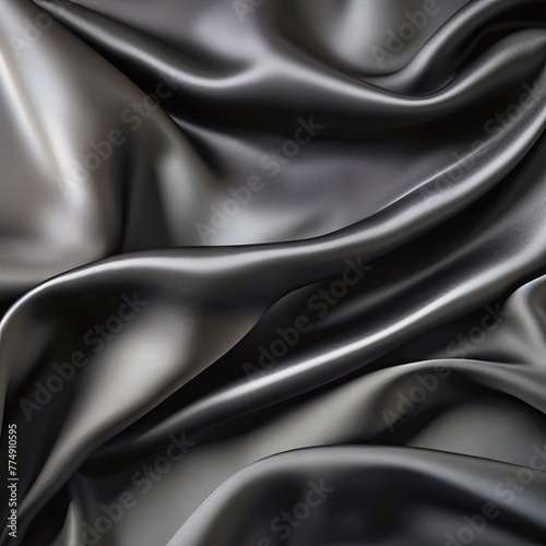 Black Gray Satin Dark Fabric Texture Luxurious Shine