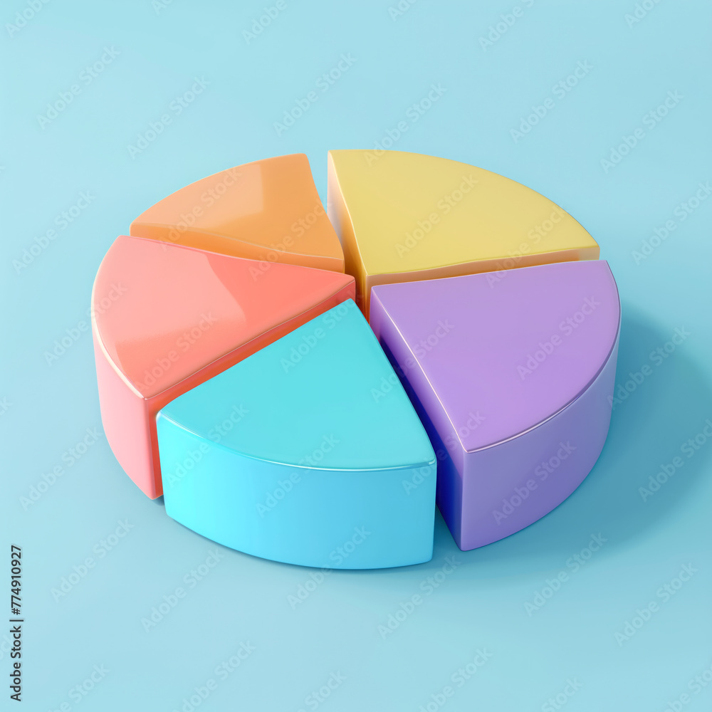 Obraz premium 3D Illustration of pie type of graph for financing
