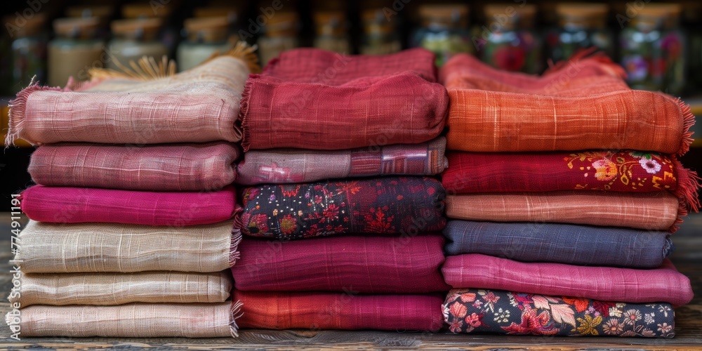 custom made wallpaper toronto digitalFolded Fabric Pile in Red and Pink Tones