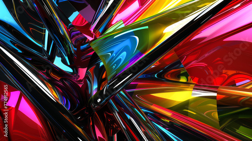 Multiple group of colorful abstract 3d lines in the shape of spehre