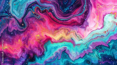 A colorful painting with a lot of different colors and swirls, AI