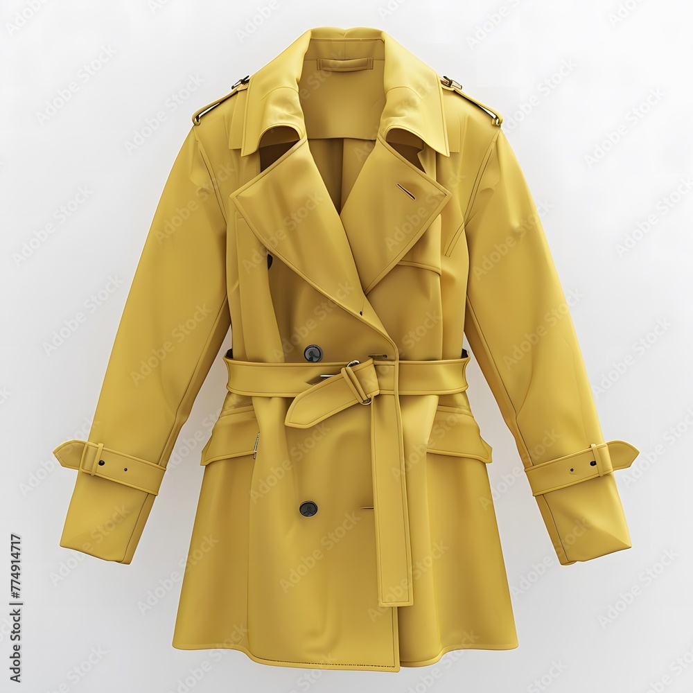 brown 3D Trench coat Jacket Mock-up brown 3D Trench coat Jacket Mock-up