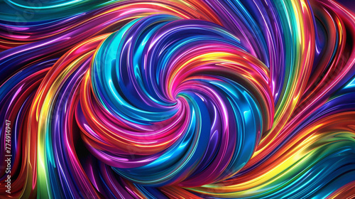 Neon Swirls. Fluorescent streaks of color swirling and intertwining in a mesmerizing dance, illuminating the darkness with their vibrant glow.