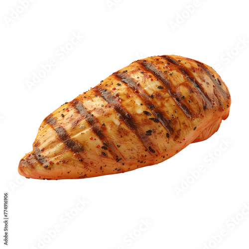 A close up of a chicken breast with a Transparent Background