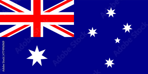 Flag of Australia. Standard color, size. national flag. Digital illustration. Vector illustration