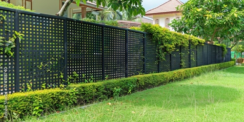 lattice fence that affords privacy for the backyard photo