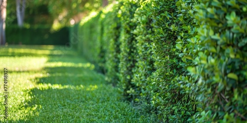 living fence using shrubs or hedges photo