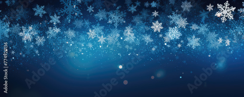 Winter snowflakes backgorund. Blue christmass