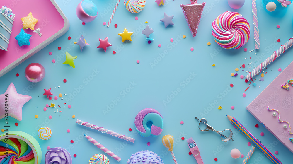 Fototapeta premium background with sweets, children's theme